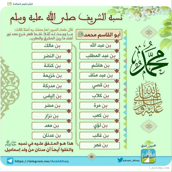 ما هي القبائل التي من نسل الرسول؟
