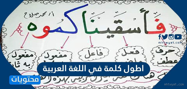 ما هي أطول كلمة عربية في العالم؟