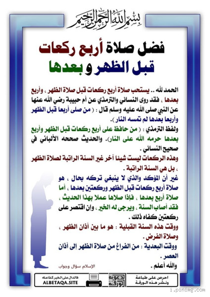 من صلى 4 ركعات بعد الظهر؟ – ذكريات وتجارب من القلب